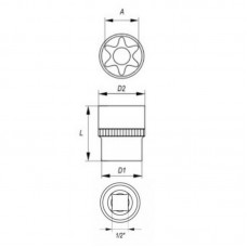 TOPMASTER Set 8 chei tubulare torx de impact T30-T..